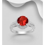 Bague argent 925 ornée de divers diamants simulés CZ