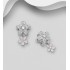 Beads fleur argent 925, décorée de diamants simulés CZ et d'émail coloré 