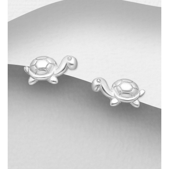 Boucles d'oreilles tortue argent 925 