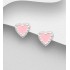 Boucles d'oreilles cœur  argent 925 Rose claire