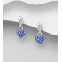 Boucles d'Oreilles Cœur Argent 925 Ornées de Cristaux coloré