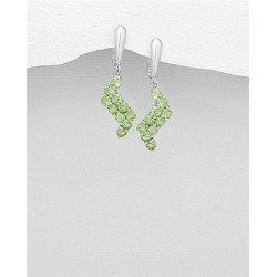 Boucles d'oreilles en argent 925, ornées de péridots