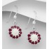 Boucles d'oreilles en argent 925, décorées d'opale éthiopienne et de rhodolites 