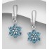 Boucles d'oreilles en argent 925, ornées de topaze blue London