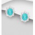 Boucles d'oreilles argent 925, ornées de topaze Paraiba et de topaze blanche 