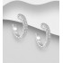 Boucles créoles push-back en argent sterling 925, ornées de diamants simulés CZ