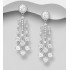 Boucles d'oreilles Repousser chandelier argent 925, ornées de diamants simulés CZ