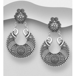 Boucles pendantes argent 925 oxydées