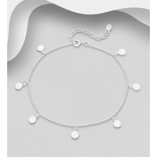 Bracelet de cheville cercles en argent 925