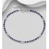 Bracelet de cheville argent 925 perlé de lapis-lazuli