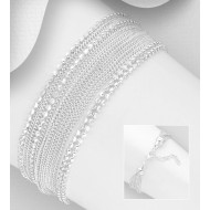 Bracelet multi-chaînes en argent 925