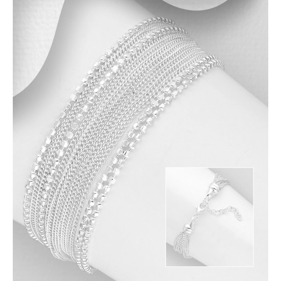 Bracelet multi-chaînes en argent 925