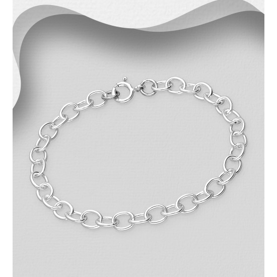 Bracelet Ajustable Argent 925 auquel peuvent être ajoutés des locker-charms