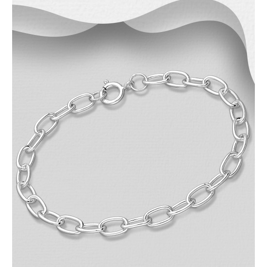 Bracelet Argent 925 auquel peuvent être ajoutés des locker-charms