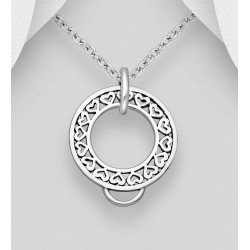 Pendentif cœur argent 925 avec attache pour breloques