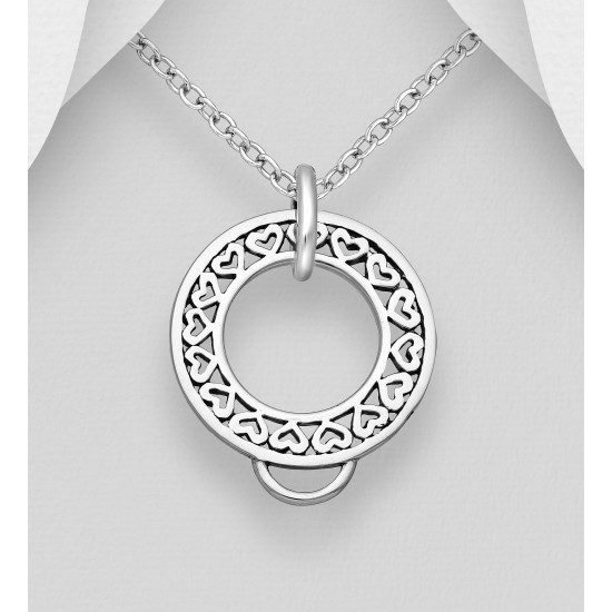 Pendentif cœur argent 925 avec attache pour breloques