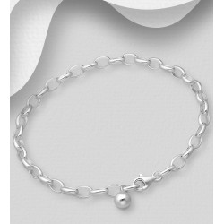 Bracelet Ajustable Argent 925 auquel peuvent être ajoutés des locker-charms