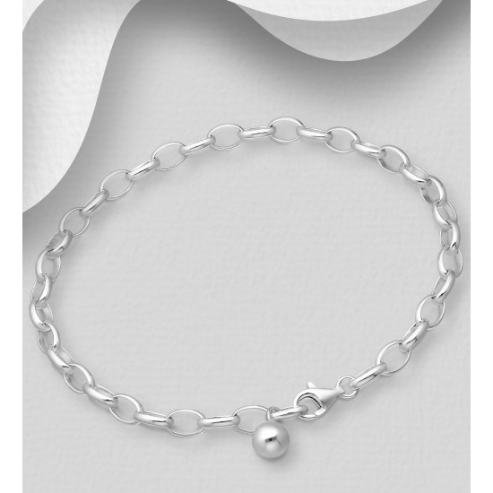 Bracelet Ajustable Argent 925 auquel peuvent être ajoutés des locker-charms