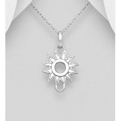 Pendentif soleil argent 925 avec attache pour breloques