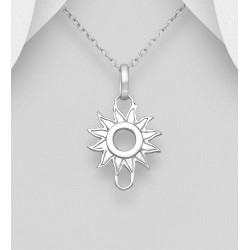 Pendentif soleil argent 925 avec attache pour breloques