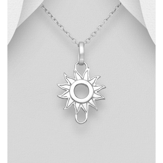 Pendentif soleil argent 925 avec attache pour breloques