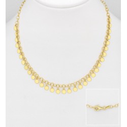 Collier argent 925, plaqué or jaune 18 carats 0,5 micron