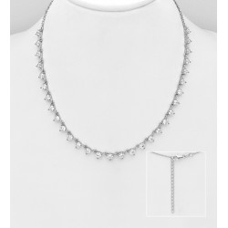 Collier en argent sterling 925, orné de diamants simulés CZ