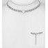 Collier ras du cou à maillons argent 925, Rhodié décoré de diamants simulés CZ Blanc