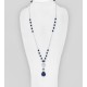 Collier en Argent Sterling 925, Perlé de Lapis Lazulis