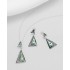 Ensemble boucles d'oreilles et pendentif triangulaires  argent 925 décorés de marcassite et d'abalone