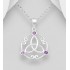 Pendentif celtique argent 925, décoré d'améthyste