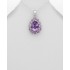 Pendentif en argent 925, décoré d'améthyste et d'améthystes roses